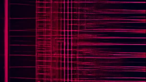 Una Pantalla Glitchy Rosa Púrpura Con Ruido Parpadeante — Vídeo de stock