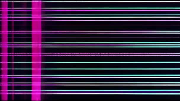 グリッチ効果のある紫と黒のストライプパターン — ストック動画