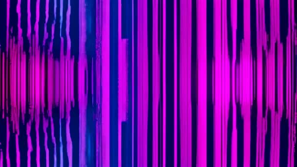 Фиолетовый Синий Глючный Шум Экране — стоковое видео