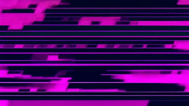 Ruido Glitchy Rosa Púrpura Pantalla — Vídeos de Stock