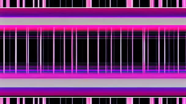 Una Lunga Linea Quadrati Glitchy Viola Rosa — Video Stock