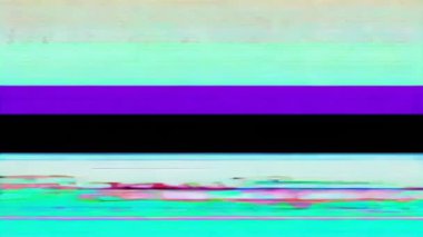 Soyut dijital sanat. Sinyal bozulması arızalı görseller ve canlı renk karşıtlıkları