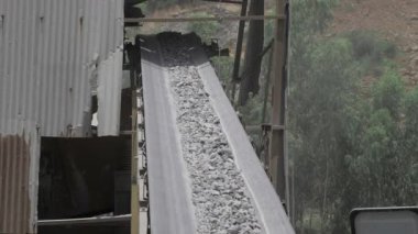 Rocky Gravel Gushing with Industrial Might