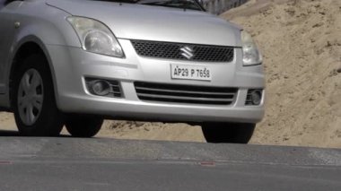 Silver Car AP796 - City Driving on Dirt Path