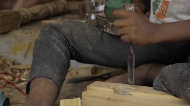 Master Craftsman's Skillful Woodworking with Sharp Tools