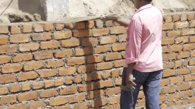 Efficient Bricklaying - Expert Craftsman at Work