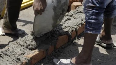 Skilled Trades in Action - Laying Cement Bricks with Precision