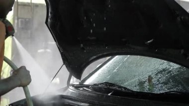 Washing a Car - A Detailed Look Inside the Engine Bay