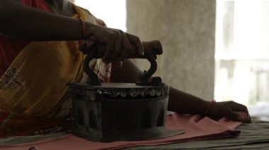 Indian Ironing Technique - Expert Hand at Work