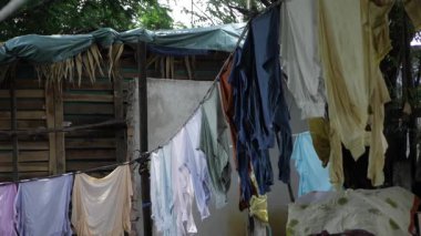 A Whistful Laundry - Colorful Clothes Fluttering in the Breeze