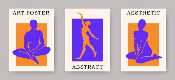 Ensemble Vectoriel Figures Abstraites Branchées Matisse Inspirées Corps Féminin Dans — Image vectorielle