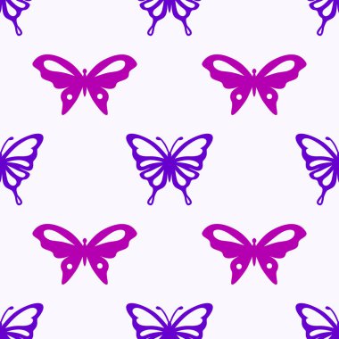 Şirin kelebek, kusursuz tekrarlanmayan desen tasarımı arka planı. Moda, kapak ve tekstil için renkli kelebekler..