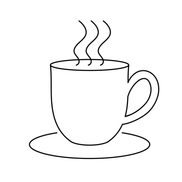 Векторная Икона Кофейной Чашки Кружка Плоская Значок Логотип Белом Фоне — стоковый вектор