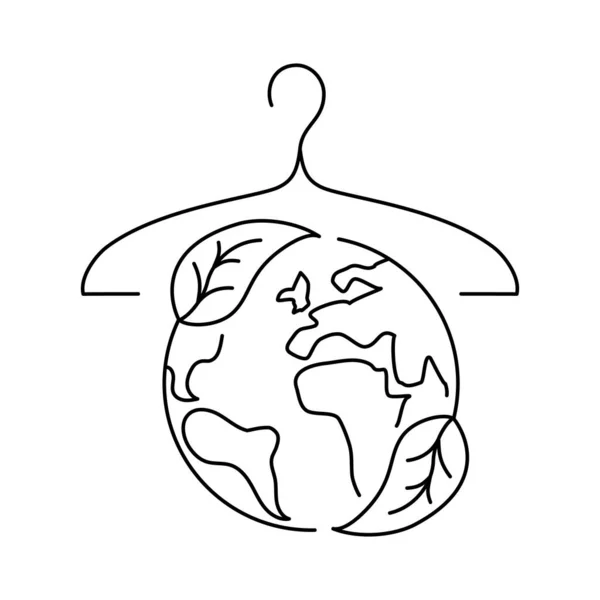 Ícone Linear Vetorial Emblema Moda Sustentável Emblema Testado Eco Estilo — Vetor de Stock