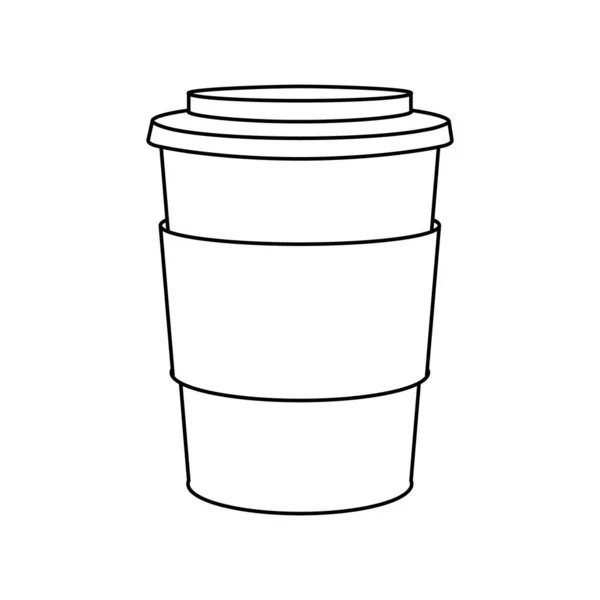 Kahve Fincanının Vektör Simgesi Kupa Düz Amblem Rozet Beyaz Arka Stok Vektör
