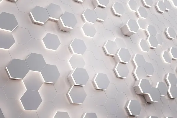 Creative Light Hexagonal Wall Wallpaper Landing Page Concept Rendering — Stock Photo, Image