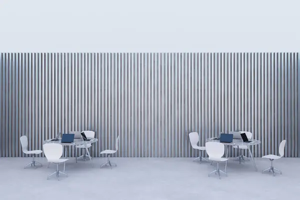Contemporary Light Metal Wall Office Design Rendering - Stok İmaj