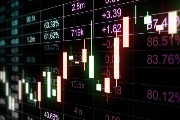 Данные Фондового Рынка Концепция Роста Экономики Перспективой Цифрового Роста Подсвечника — стоковое фото