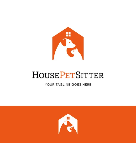 Hayvan Bakıcılığı Ilgili Işler Için Köpek Kedi Logosu Tasarımı Hayvan — Stok Vektör