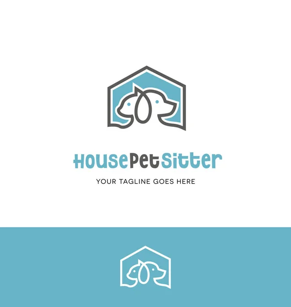 Σχεδιασμός Λογότυπου Σκύλου Και Γάτας Για Καθισιό Κατοικίδιων Ζώων Συναφείς — Διανυσματικό Αρχείο