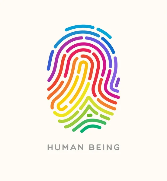 6月のプライド月間の虹の指紋 Lgbtqの人間への支援のイメージ ベクターイラスト — ストックベクタ