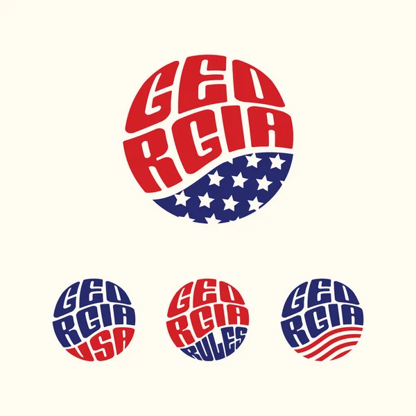 Georgia Usa Patriotischer Aufkleber Oder Buttonsatz Vektor Illustration Für Reiseaufkleber Vektorgrafiken