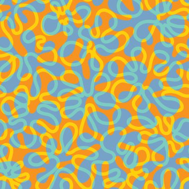 Kusursuz retro mod saykodelik tasarım. Özgeçmiş, kumaş tasarımı, ambalaj kağıdı için soyut tropikal desen. Vektör illüstrasyonu.