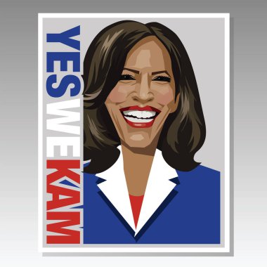 2024 başkan adayı Kamala Harris 'in karikatürü 