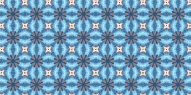 Mavi ve gri dikişsiz süs. Geometrik desen. Web, baskı, tekstil ve tasarım.