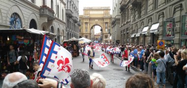 Firenze, Italy - 14 June 2015: Parade for a match of Calcio Fiorentino