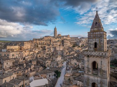MATERA, ITALY day view of Sassi di Matera ancient town in Matera, Italy. The city is a UNESCO World Heritage site and European Capital of Culture for 2019.