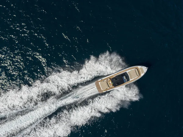 Luftaufnahme Einer Luxusjacht Mittelmeer Napoli Küste — Stockfoto