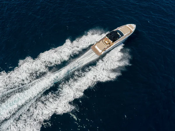 Légi Kilátás Egy Luxus Jacht Földközi Tengeren Nafolipart — Stock Fotó