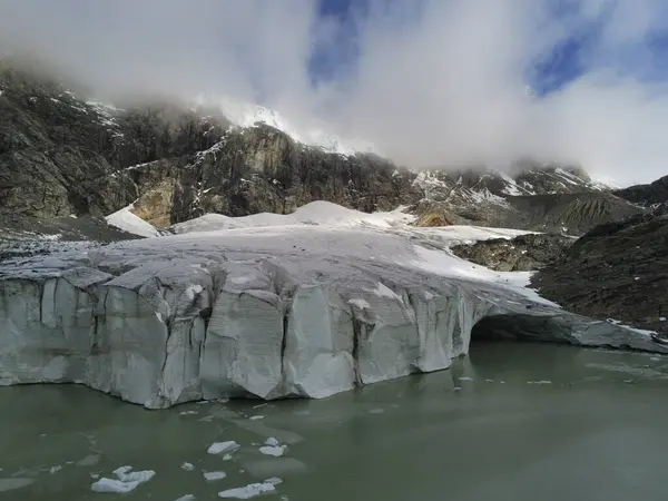 Glaciär Fellaria Italien 2022 Royaltyfria Stockbilder