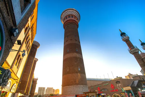 stock image Urumqi, Xinjiang, China - June 21, 2024 - Scene of International Grand Bazaar Xinjiang, an Islamic bazaar, the largest bazaar in the world, combining Islamic culture, architecture, ethnic commerce and tourism