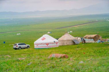 Nalati Grassland, one of the most beautiful grasslands in China for its alpine and valley scenery, Xinyuan County, Ili Kazak autonomous prefecture, Xinjiang Uygur autonomous region, China clipart