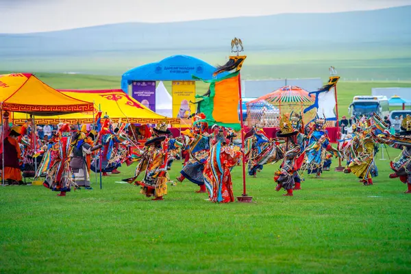 stock image Ulaanbaatar, Mongolia - August 3, 2024 -Danshig Naadam and Khuree Tsam festival, the ancient religious and cultural festival of Mongolia, related to the enthronement ceremony of His Holiness Zanabazar