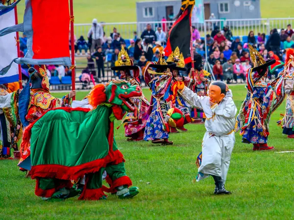 stock image Ulaanbaatar, Mongolia - August 3, 2024 -Danshig Naadam and Khuree Tsam festival, the ancient religious and cultural festival of Mongolia, related to the enthronement ceremony of His Holiness Zanabazar