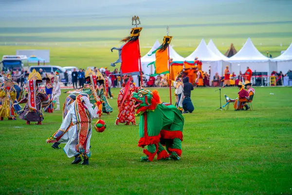 stock image Ulaanbaatar, Mongolia - August 3, 2024 -Danshig Naadam and Khuree Tsam festival, the ancient religious and cultural festival of Mongolia, related to the enthronement ceremony of His Holiness Zanabazar