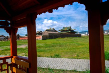 Erdene Zuu Monastery, earliest surviving Buddhist monastery in Mongolia, affiliated with Gelug sect of Tibetan Buddhism, part of Orkhon Valley Cultural Landscape, UNESCO, Ovorkhangai, Karakorum clipart