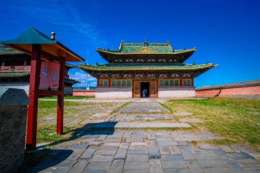 Erdene Zuu Monastery, earliest surviving Buddhist monastery in Mongolia, affiliated with Gelug sect of Tibetan Buddhism, part of Orkhon Valley Cultural Landscape, UNESCO, Ovorkhangai, Karakorum clipart