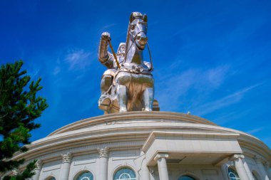 The Genghis Khan Equestrian Statue, stainless steel statue of Genghis Khan on horseback and the world's tallest equestrian statue, Ulaanbaatar, Mongolia clipart