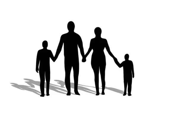 Aile silueti, bir grup insan.