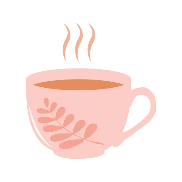 Розовая Чашка Ароматным Горячим Кофе Изолированы Белом Фоне — стоковое фото