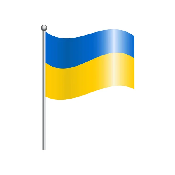 Ukrán Zászló Nemzeti Vászon Kék Sárga Hullámok Szélben Izolált Ikon — Stock Fotó