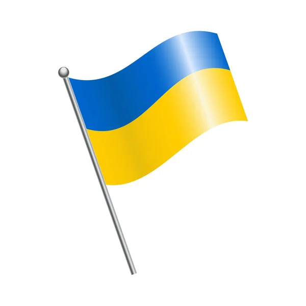 Ukrainische Flagge Die Nationalflagge Blau Und Gelb Flattert Wind Vereinzelte — Stockfoto