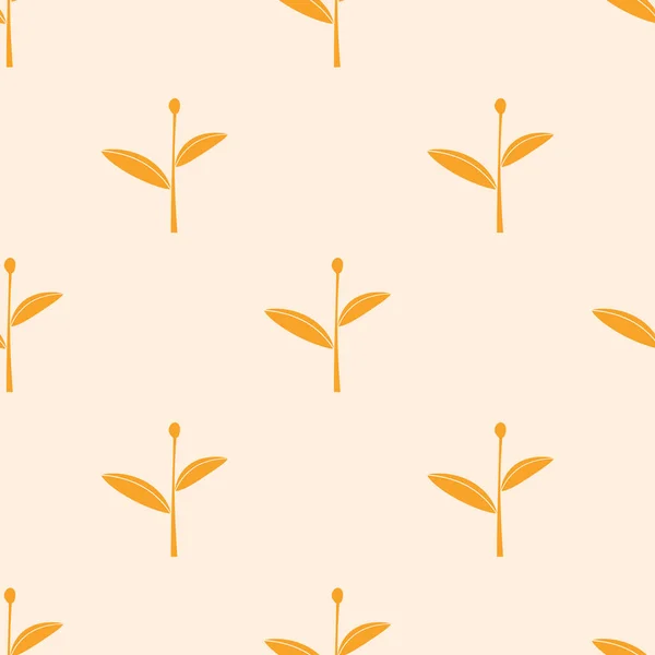 Молодые Желтые Ростки Весенних Цветов Листьями Розовом Фоне Бесшовный Милый — стоковое фото