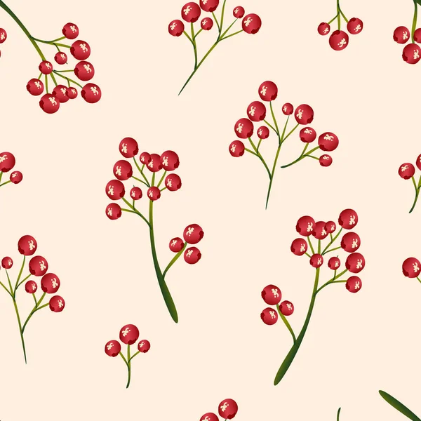 Бесшовный Шаблон Рождественские Вибрации Ветки Холли Ягодами Розовом Фоне Праздничная — стоковое фото