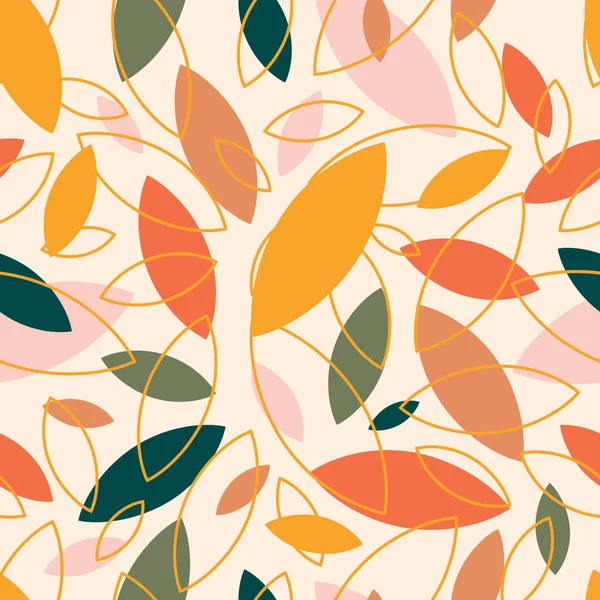 Осенний Лист Падает Светлый Фон Бесцветный Симпатичный Узор Листьями Бутонами — стоковое фото