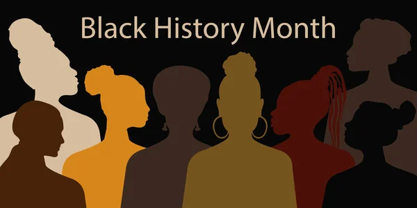 Месяц Чёрной Истории Празднование Разнообразия Гордости Африканской Культуры Горизонтальное Знамя — стоковое фото